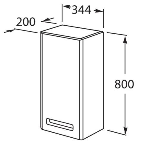 Шкафчик Roca Gap 34,4 см, белый, левый ZRU9302737