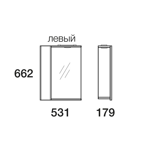 Зеркальный шкаф Merkana Болония 58, левый/правый, белый