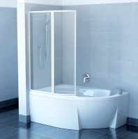 Шторка для ванны RAVAK VSK2 ROSA 150 L 915-935х1500 левая, профиль белый, стекло Transparent