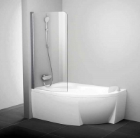 Шторка для ванны RAVAK CVSK1 ROSA 140/150 R 850х1500 правая, профиль блестящий, стекло Transparent