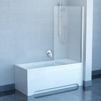 Шторка для ванны RAVAK PVS1-80 800х1400 профиль блестящий, стекло Transparent